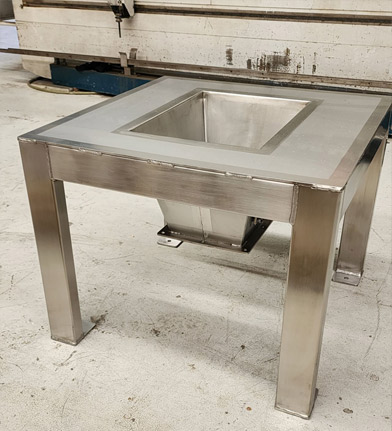support frame and hopper