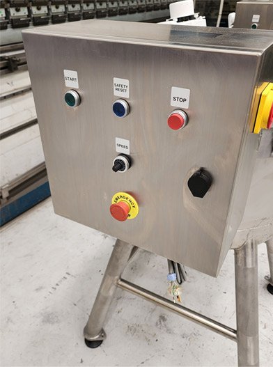stainless steel control panel