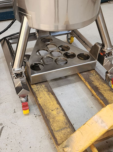 tank bottom of 160 litre heated mixer
